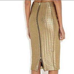 Rihanna gold skirt